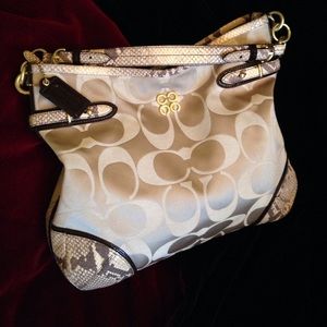 Coach Python Trimmed Hobo