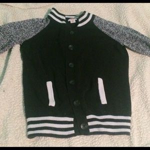 Varsity-Style Button-Up Cardigan