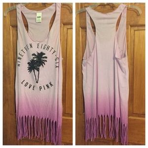 VS PINK ombré purple lilac fringe cover up dress