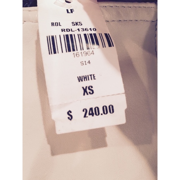 ‼️Sold‼️White Leather Bodycon Mini Skirt - Picture 2 of 2