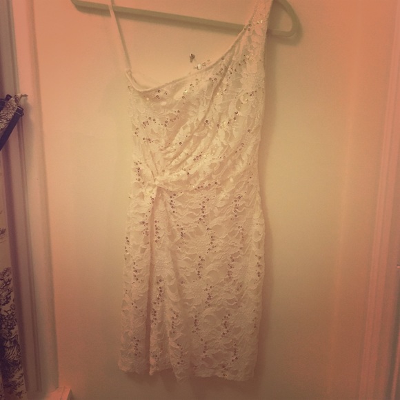 One shoulder sequin dress