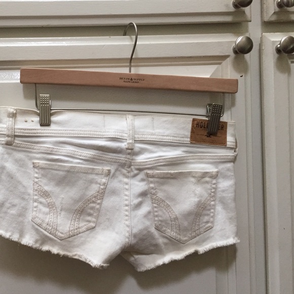 Hollister Pants - Hollister white low rise, destroyed shorts!
