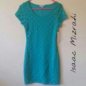 NEW Isaac Mizrahi green eyelet dress
