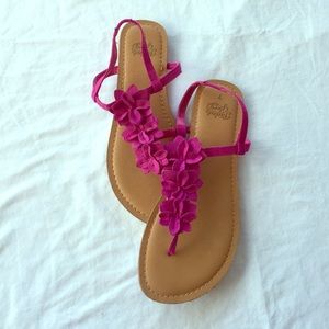 Faded Glory magenta flower sandals