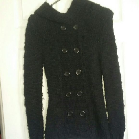Black buttoned sweater
