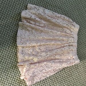 LF peachy/nude lace skirt