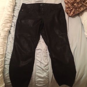 Premium skinny leg  black leather pants