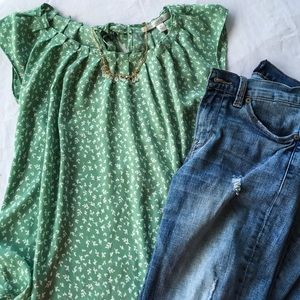 Lauren Conrad green blouse