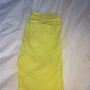 Pale Yellow toothpick jeans from J.Crew