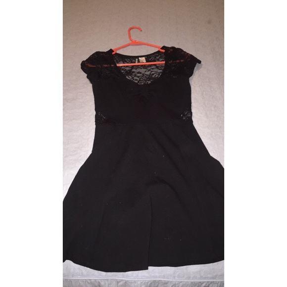 H&M black mini dress with lace