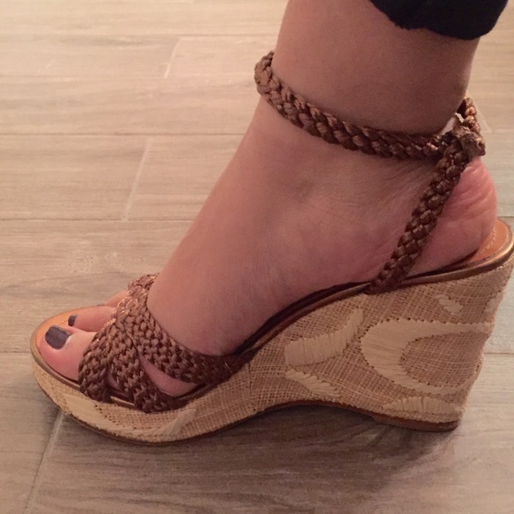 Coach Braided Wedge with Woven Heels