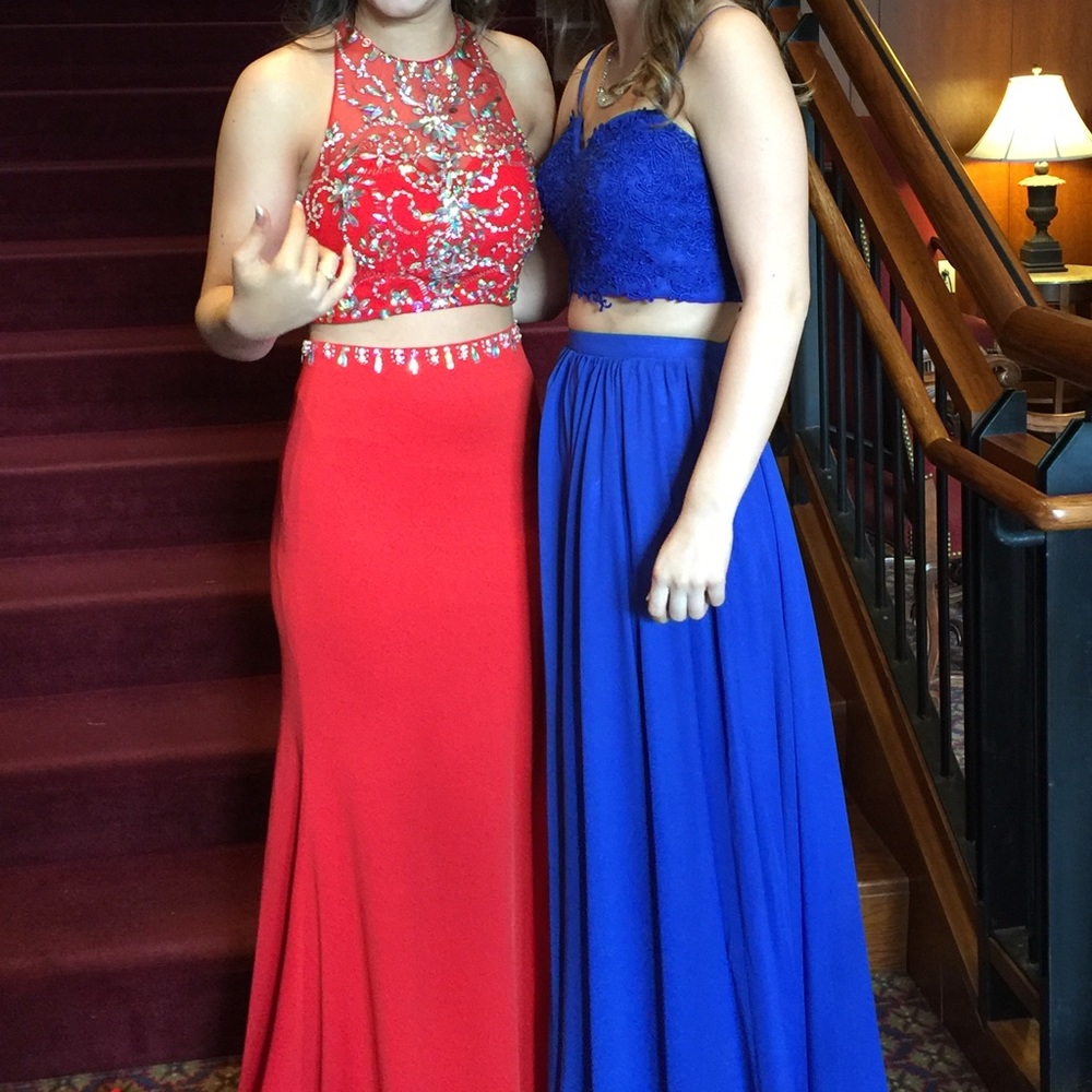 Two piece prom dress