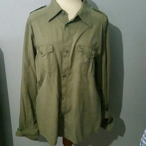 Military inspired vintage polo