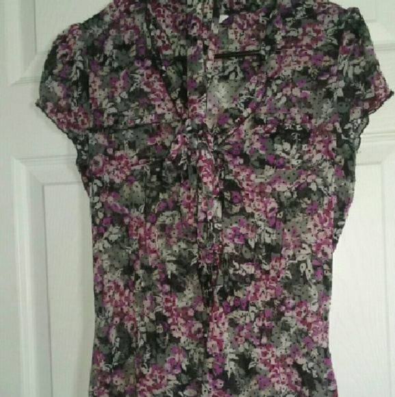 Floral sheer blouse
