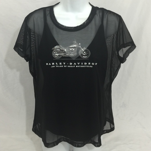 Black Tank Top with Mesh Overlay