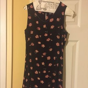 GAP black dress with pink flowers