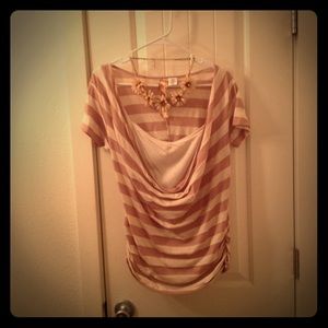 Pretty striped mauve and beige shirt