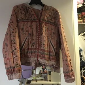 Free people pink bomber