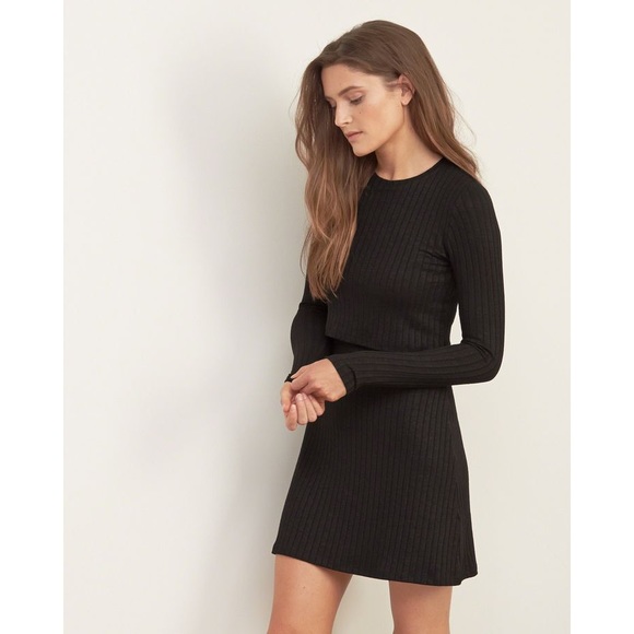 Ribbed Overlay Sweater Dress
