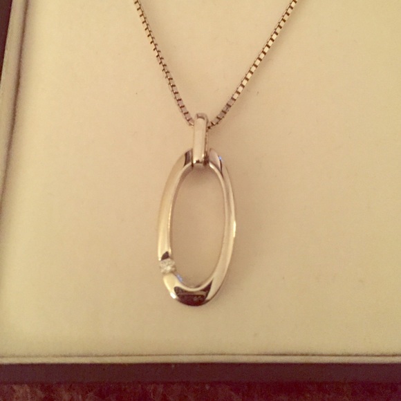 Sterling silver and diamond necklace * RESERVED *