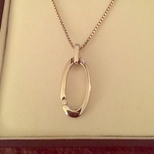 Sterling silver and diamond necklace * RESERVED *