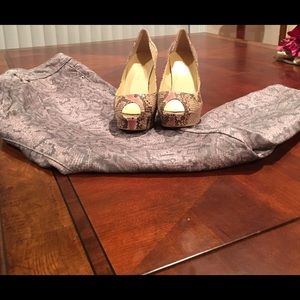 Inc slim fit plus size snake skin patterned pant