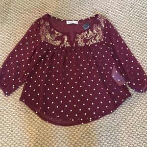Abercrombie kids shear maroon top