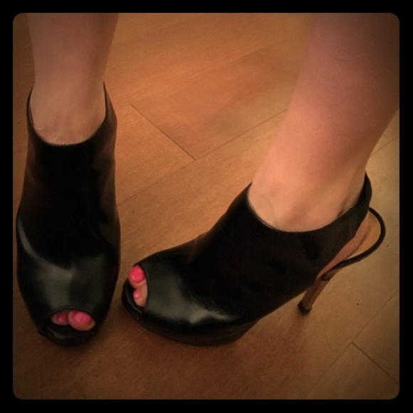 Michael Kors Leather Peep Toe Stiletto Booties