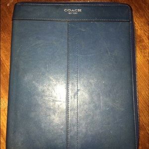 Coach teal iPad zippered cover/case
