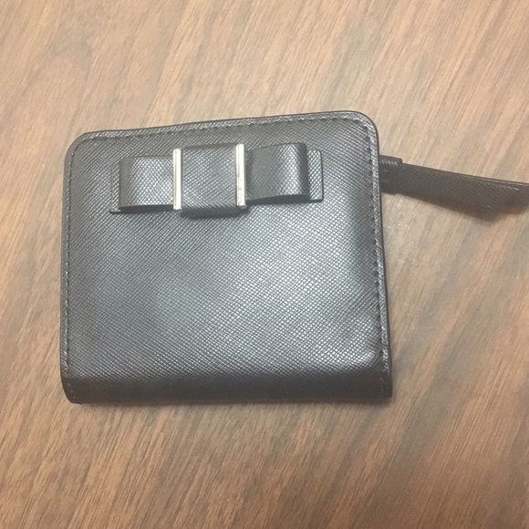 Coach small black saffiano wallet with bow