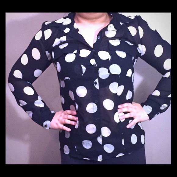 Black and white blouse