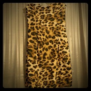 Cute leopard print midi dress