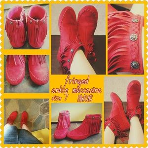 SOLD Fringed Ankle Boots