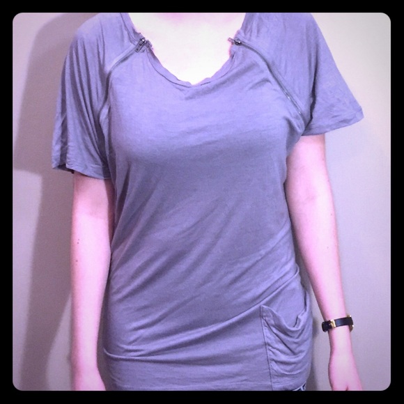 Grey elastic top