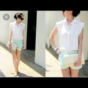 H&M mint green shorts