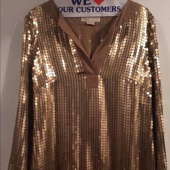 Michael Kors Tunic embellished with Gold Sequence.