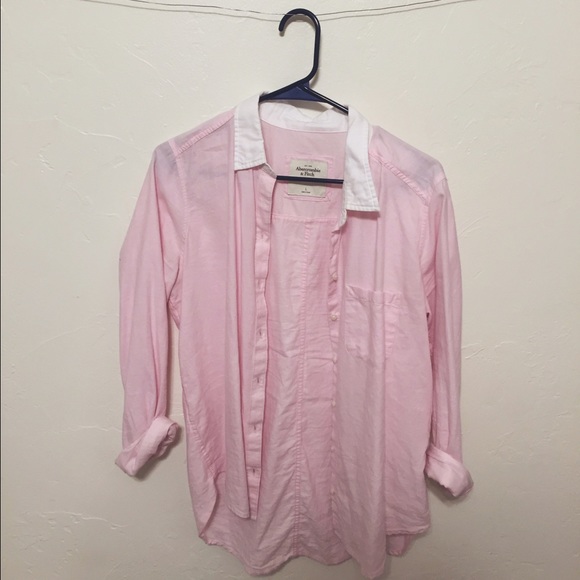 pastel pink A&F button down