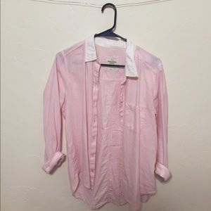 pastel pink A&F button down