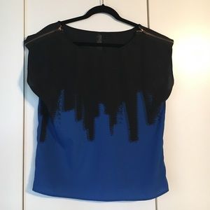 Black and blue dressy shirt