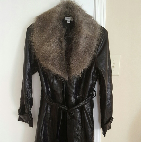 Susan Graver fux fur trench coat