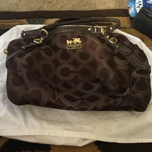 Brown hobo coach purse