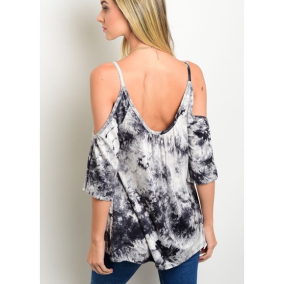 Tie Dye Cold Shoulder Top - Picture 2 of 2