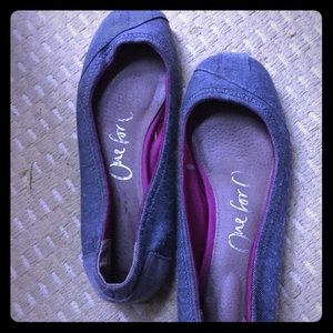 TOMS Grey Denim Flats- 7.5