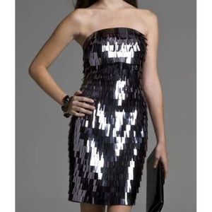Express Paillette Strapless Tube Party Dress
