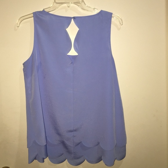 Maison Jules blue scalloped top - Picture 3 of 4