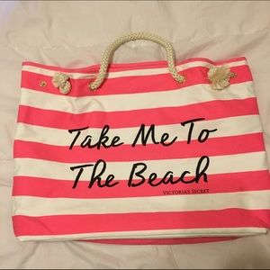 Pink Victoria Secret beach tote