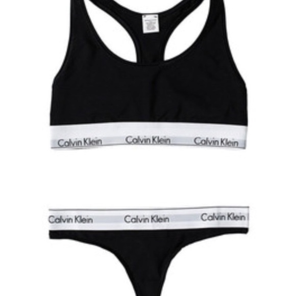 Black Calvin Klein two (2) piece bra & panty set