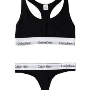 Black Calvin Klein two (2) piece bra & panty set