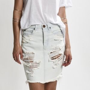 One teaspoon LE CREME 2020 Distrssed white SKIR