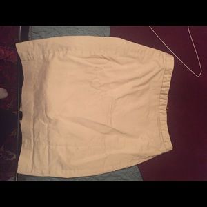 Khaki pencil skirt with slit in back